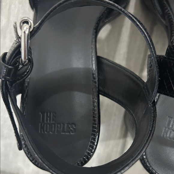 NWOT- The Kooples Black Lizard Effect Embossed Leather Heels - Picture 2 of 7